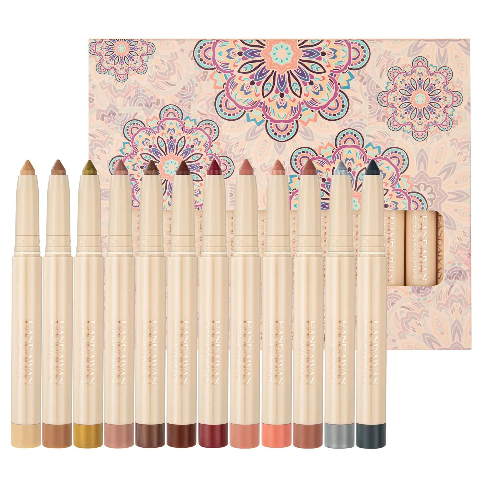 

Eyeshadow Pencil Set Eye Shadow Stick Kit 12 PCS Eyeshadow Stick Sets Waterproof Long Lasting Matte Shimmer Glitter