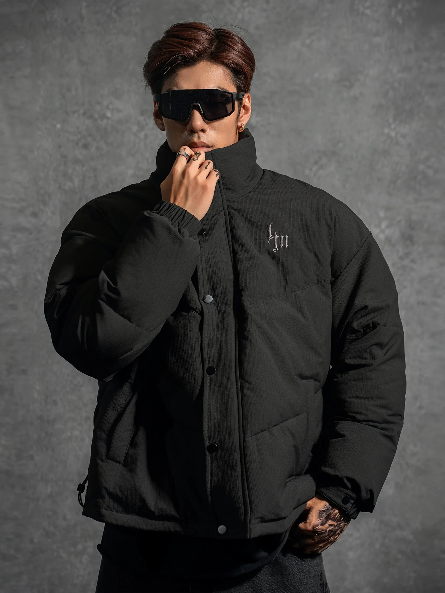 Свободная мужская куртка большого размера с теплым воротником повседневная