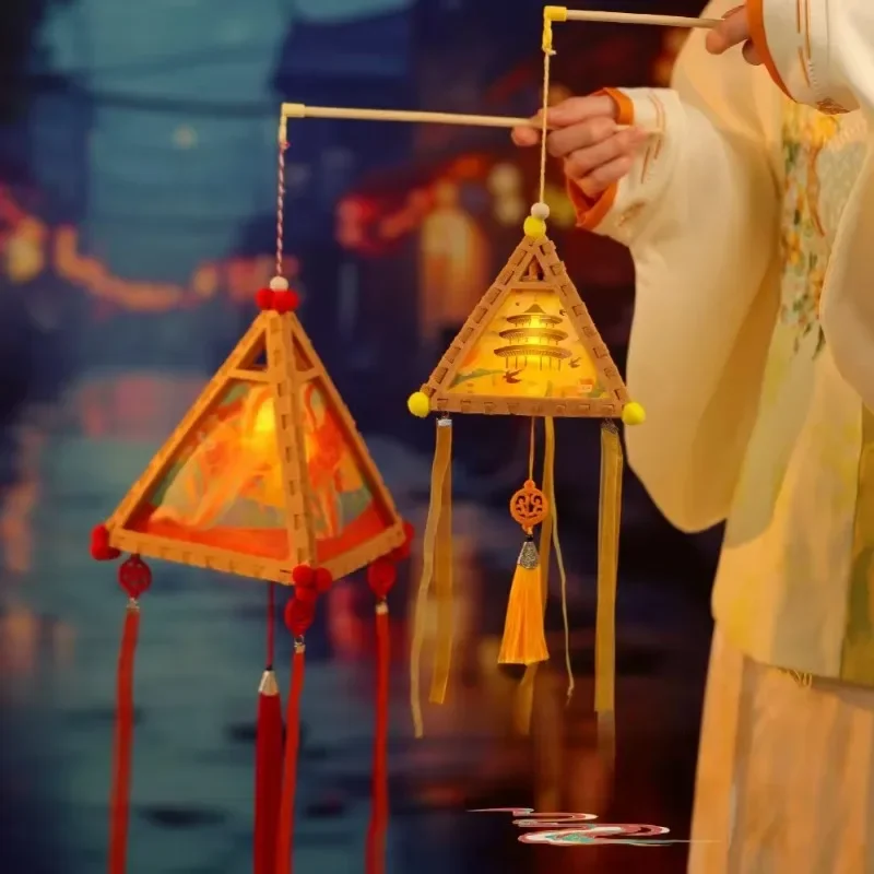 Новинка 2024 светящийся в темноте фонарь середины осени портативный ручной работы