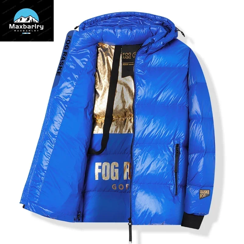 Роскошный мужской пуховик с подкладкой ветрозащитная теплая парка капюшоном и