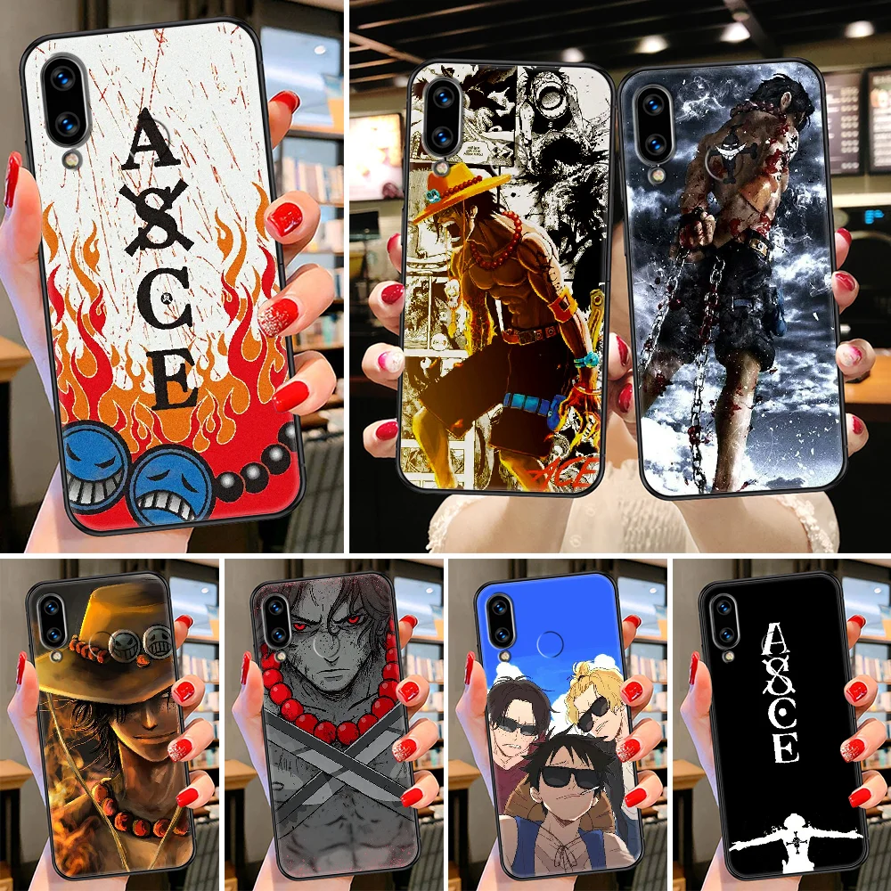 

Чехол Portgas D Ace цельный для телефона Huawei Honor 6 7 8 9 10 10i 20 A C X Lite Pro Play, черные художественные чехлы 3D Etui, силиконовый