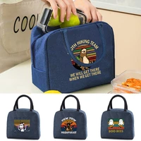 pew pattern printing lunch food box bag fashion insulated thermal food picnic lunch bags for women kids men daily cooler handbag