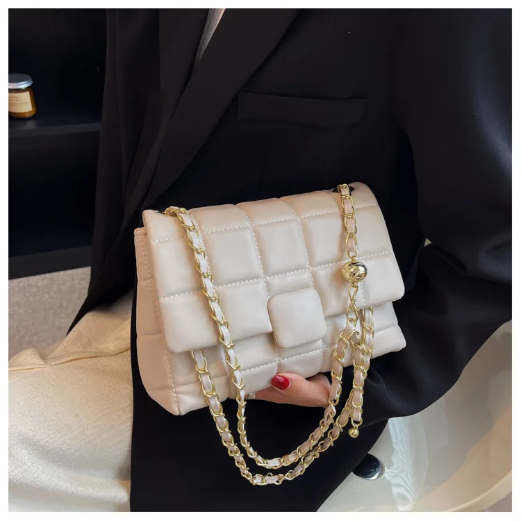 

Chain Bag Niche Early Spring 2023 New Textured Shoulder Bag with Large Capacity and Westernized Korean Underarm Small Square Bag