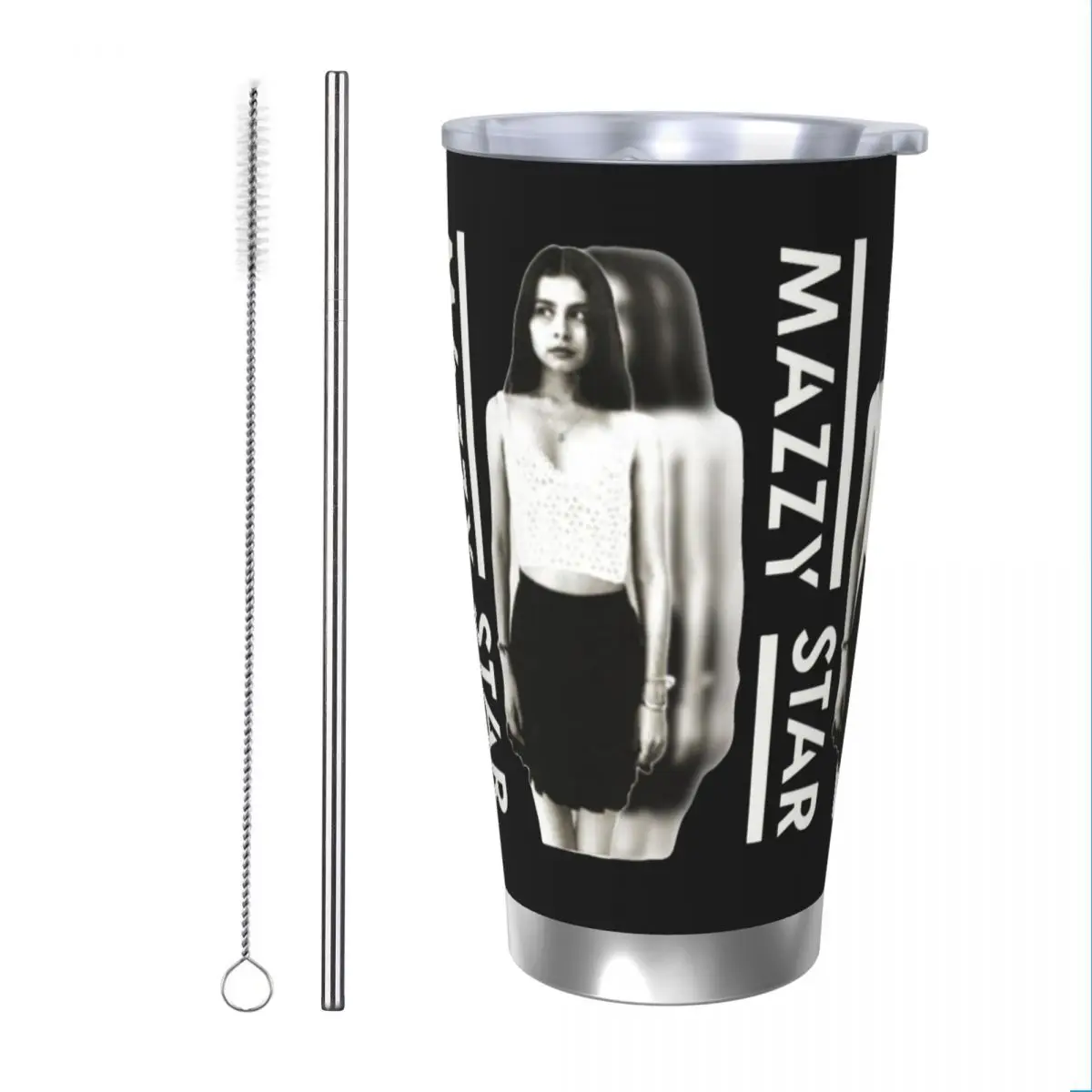 Изолированный стакан 90s Rock Mazzy Star с крышкой для соломинок Термокружка в стиле панк
