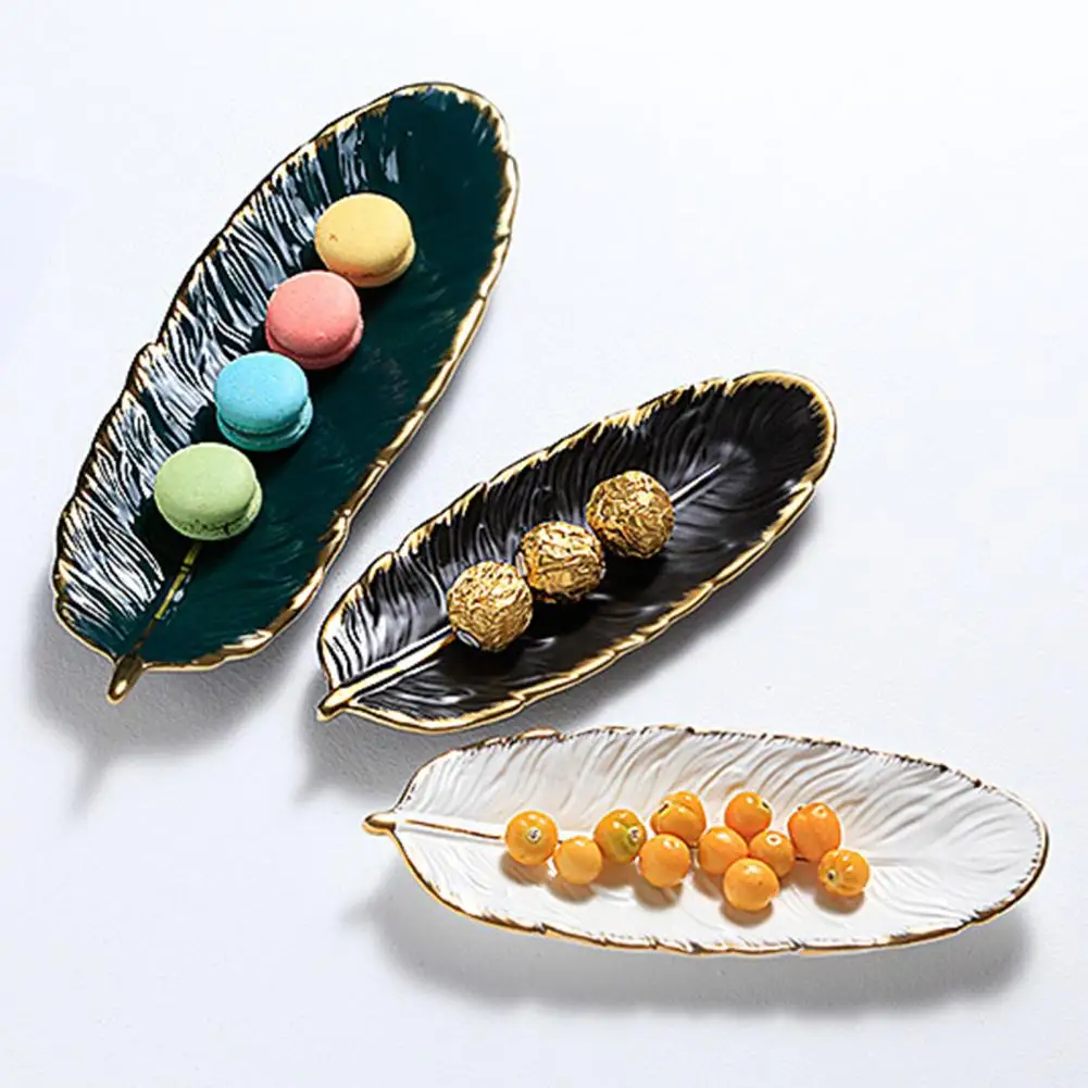 Cooking Plate Convenient Creative Feather Shape Food 3 Colors |