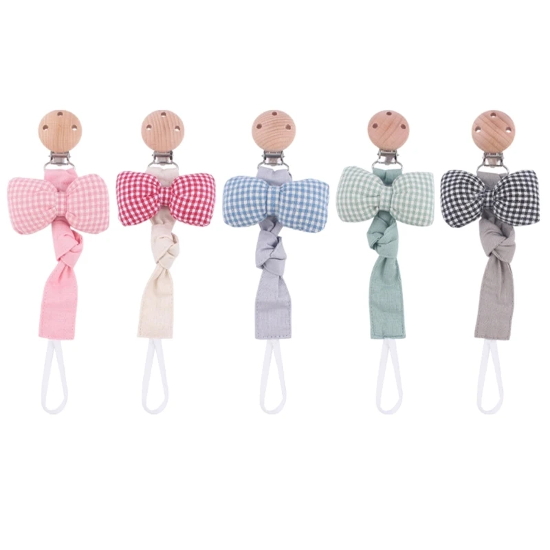 

Stuffed Bowknot Pacifier Clip Baby Teether Toy Anti-drop Pacifier Rope Baby Gift