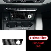 for audi a4 b9 a5 17 19 real carbon fiber cigarette socket lighter panel car sticker usb fast car charger power panel cover trim