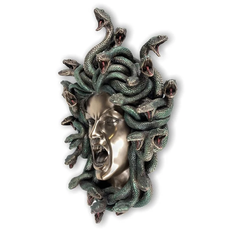 

Medusa Wall Statue Greek Mythology Monster Statue-Gothic Myth Legend Snakes Statues 3.94inch