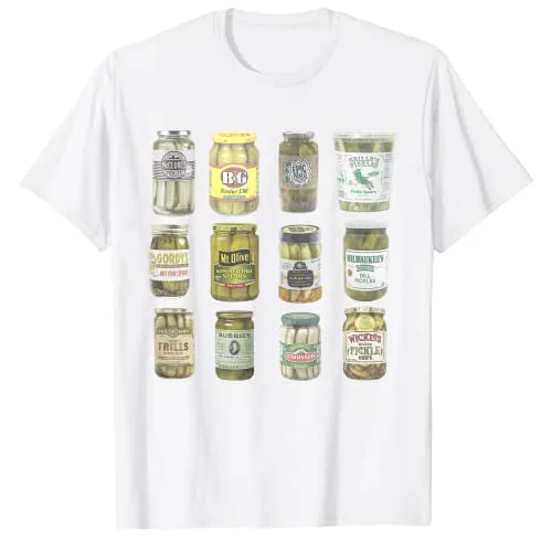 Vintage Canned Pickles Lovers T-Shirt Y2k Top Aesthetic Clothes Women's Fashion Graphic Tee Tops Farmer Gardening Farming Outfit