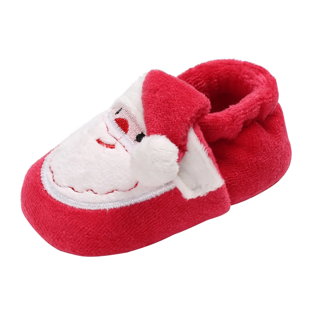 

1 Pair of Christmas Boots Slipper Shoes Infant Newborn Booties Toddler Winter Warm Prewalker for Boy Girl 11CM (Red)