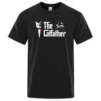 the catfather cat cool printing man tshirt casual comfortable t shirt fashion vintage tee shirts oversized casual t shirts mens