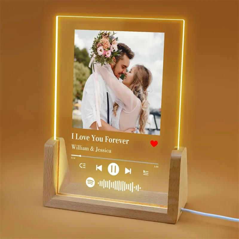 

Персонализированная фоторамка Spotify из акрила с подсветкой QKX