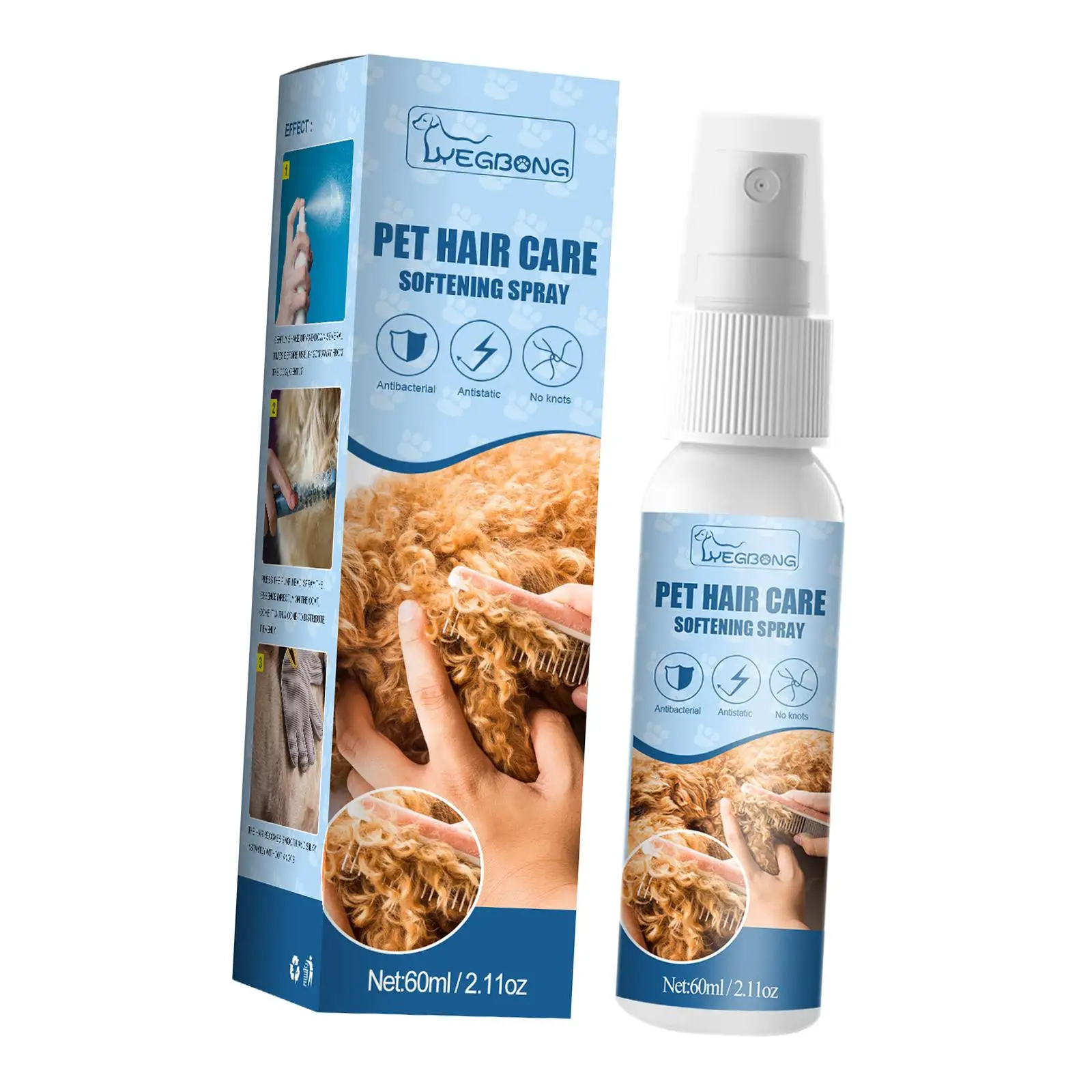 

Pet Dog Hair Fluffing Agent Dematting Detangling Shining Fur for Grooming Hair Care