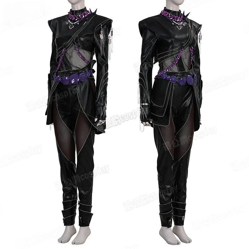Фото KPOP Huntress Witch Group Lumi Косплей-готический кожаный сценический наряд в стиле панк-женский костюм для выступлений на мероприятиях Kpop и косплей №2