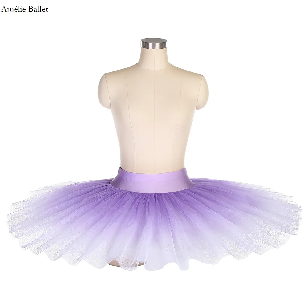 

BLL498 Ombre Purple Ballet Dance Half Tutu Child & Adult 7 Layers of Stiff Tulle Dance Tutu Skirt Ballerina Dance Show Costumes