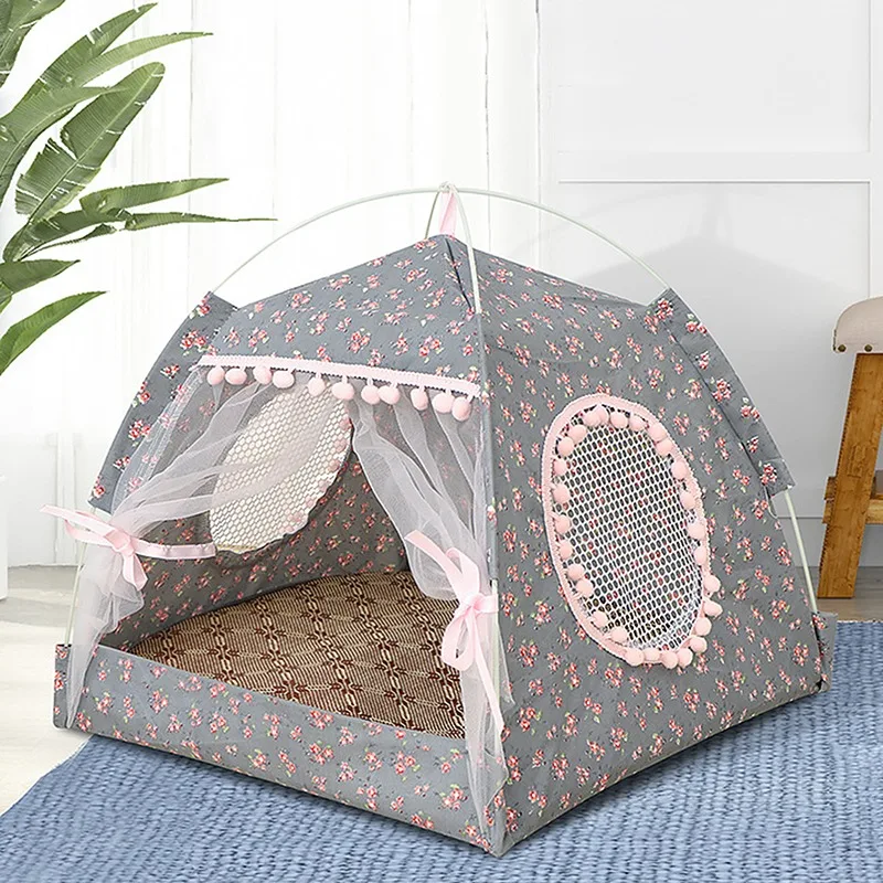 

Pet Cat Tent Summer Cave Hut Cat Sleep House For Kitten Puppy Playpen Cage Basket Cat Nesk Kennel Small Dog House Bed Chihuahua