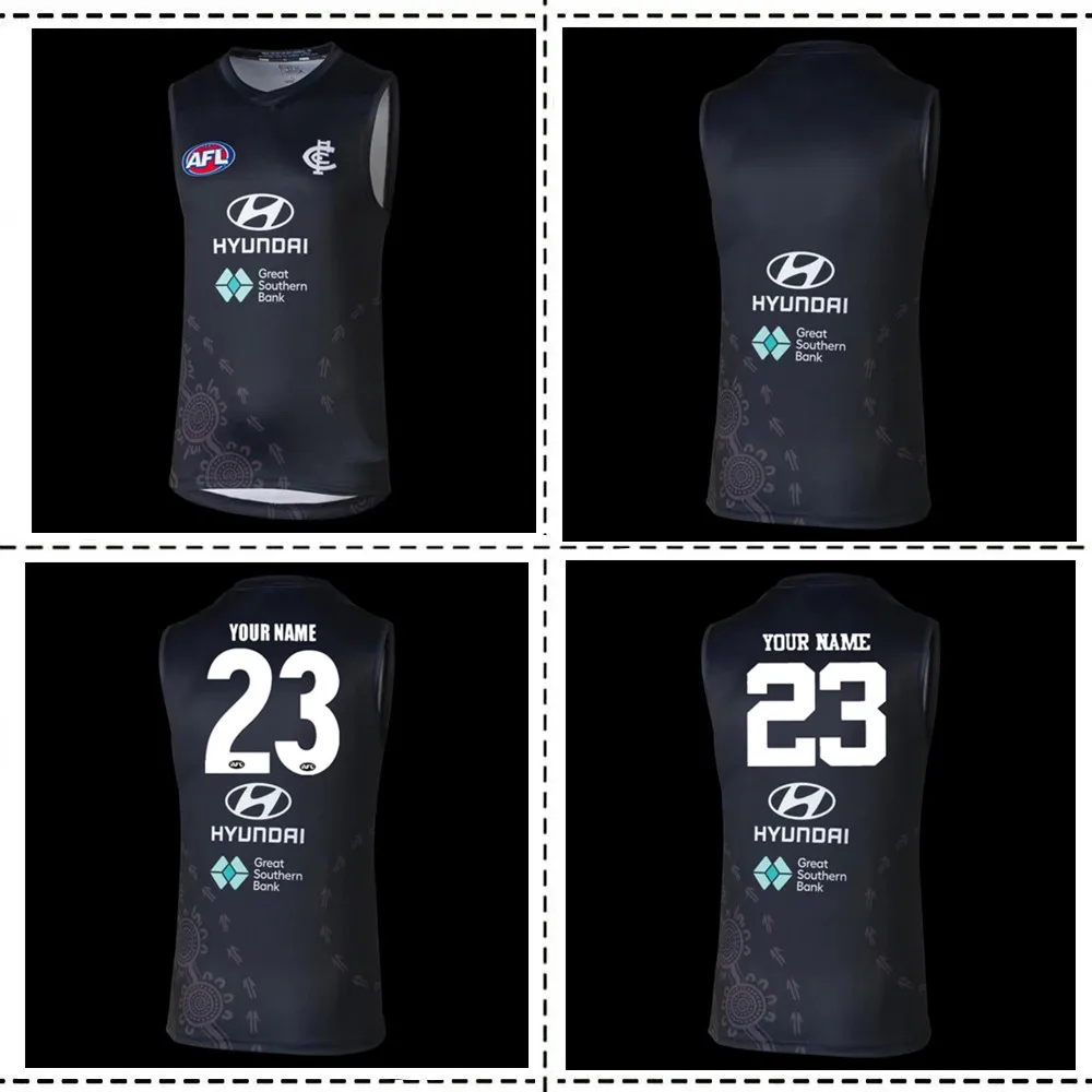 

2023 Carlton Bluetooth Guernsey Мужская свободная фотография 2023/24 CARLTON Bluetooth регби Домашняя Тренировка Джерси размер регби рубашка Джерси