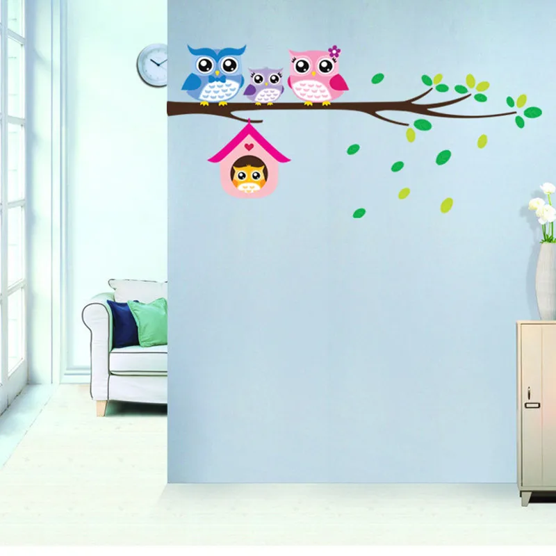 

Decorative Wall Stickers of A Cartoon Children's Room Kindergarten of The New Branch Owl