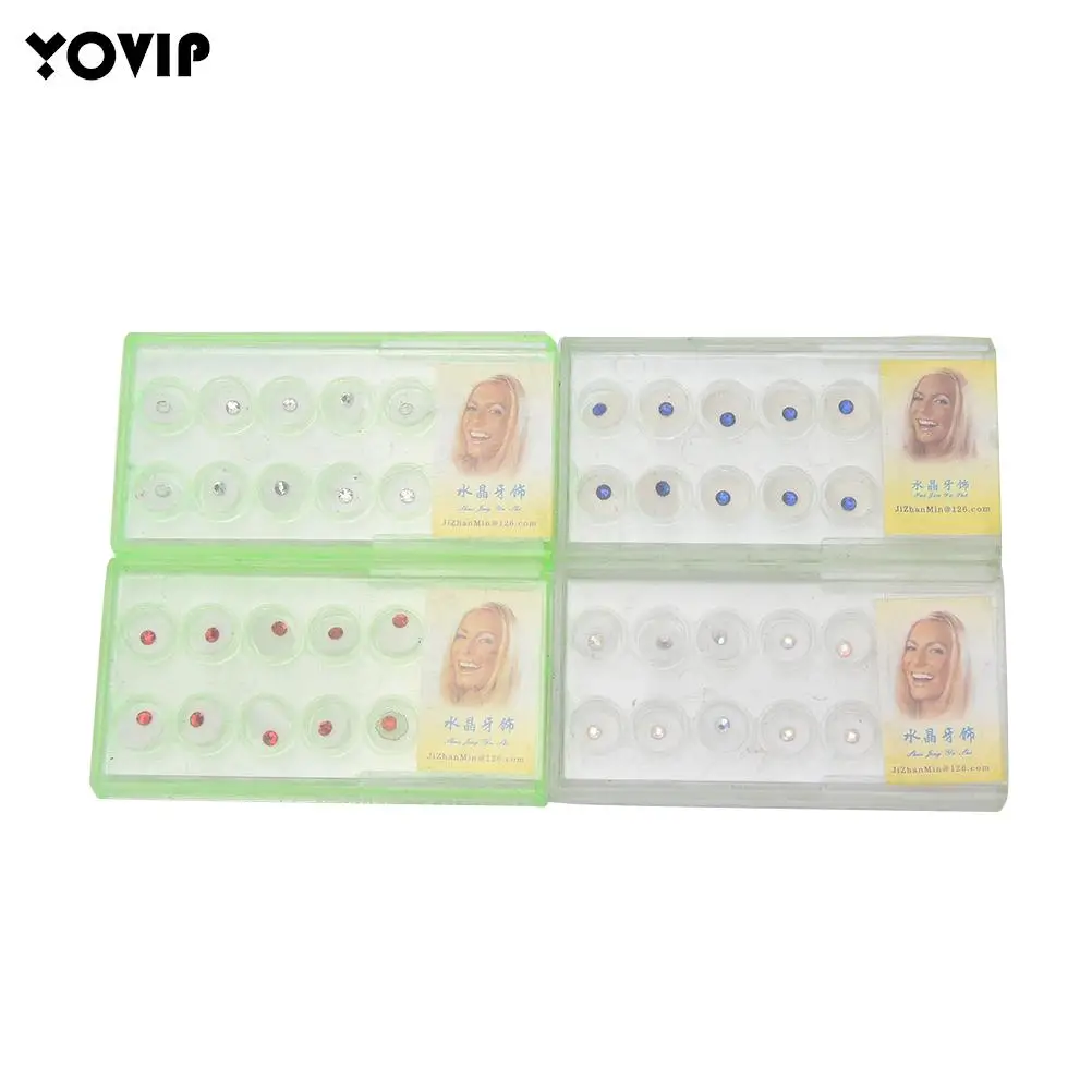 

10pcs/Pack Diamond Dental Material Teeth Whitening Studs Denture Acrylic Teeth Crystal Ornament Oral Hygiene Tooth Decoration