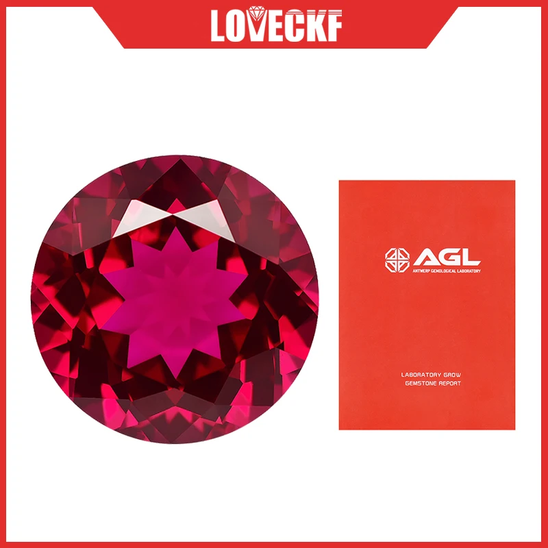 Топ голубиная кровь выращенный в лаборатории руббин драгоценный камень круглой