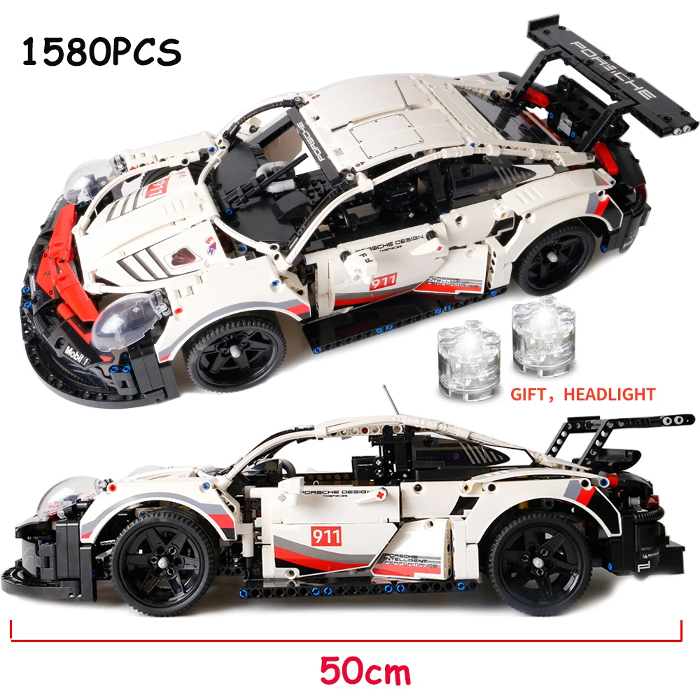 

1580 шт. 50 см технический классический RSR спортивный автомобиль строительные блоки 42096 знаменитый гоночный автомобиль кирпичи игрушки подарок для друга