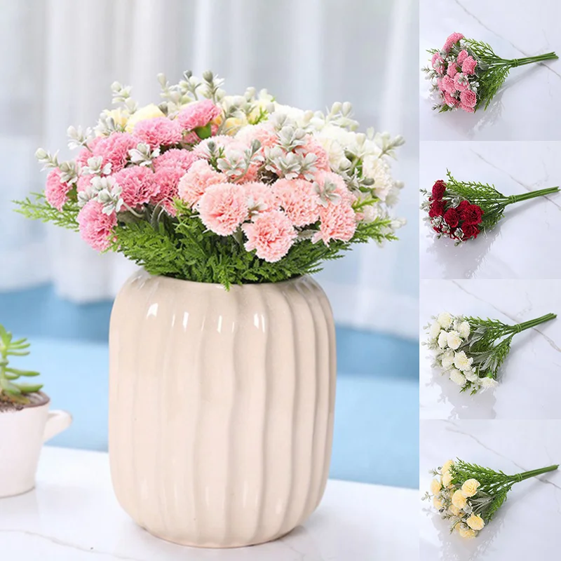 

Imitation Carnation Flowers Desktop Decorations Fake Flowers Beautiful Decorative Multi-colored Bright Home Decor Wedding Decor