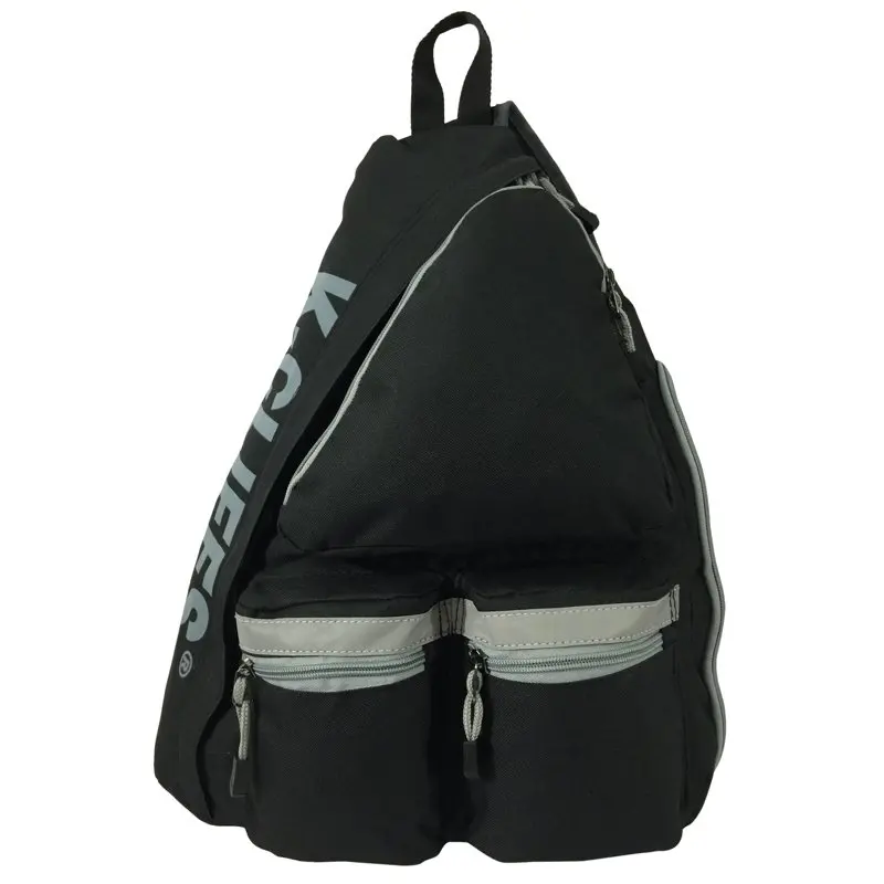 K-Cliffs 20 inch Unisex Reflective Sling Backpack Student Bookbag Travel Daypack Safety, Black