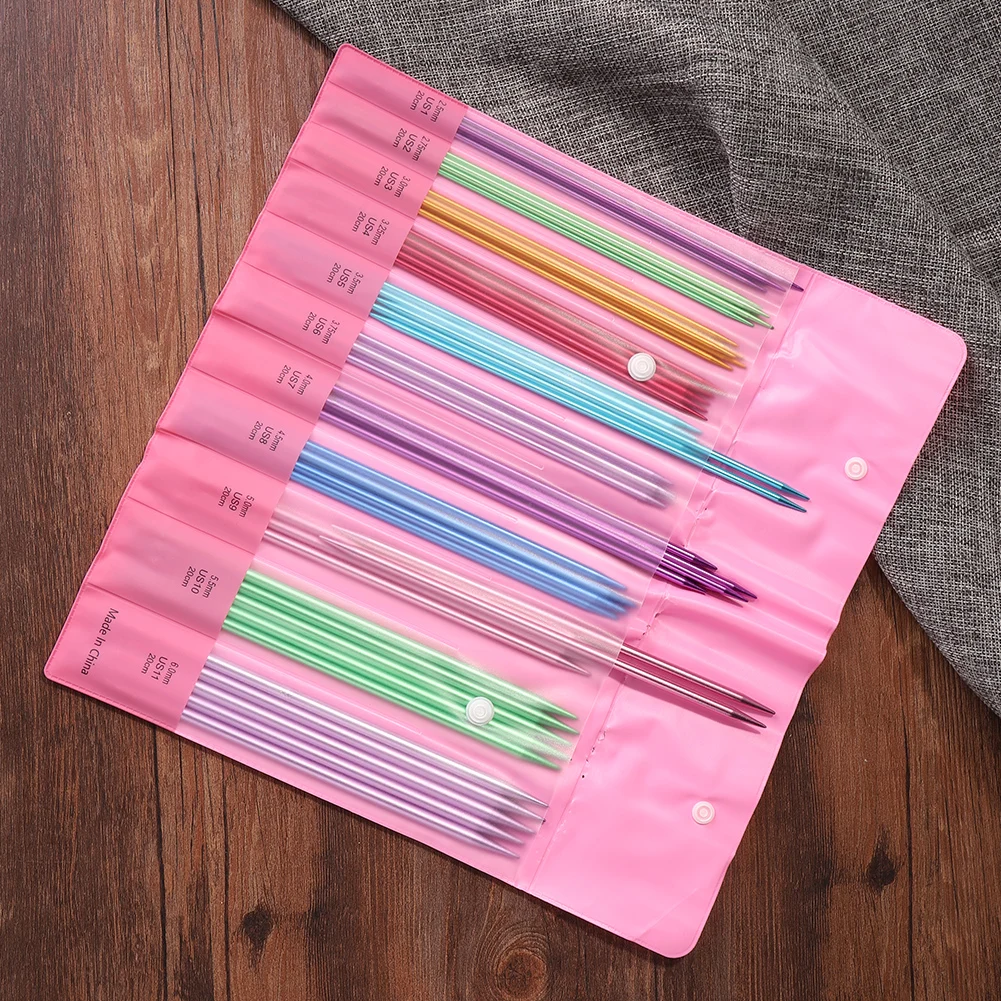 

55Pcs Straight Knitting Needles Alumina Crochet Hooks DIY Sweater Weave Knitting Tools Yarn Sewing Accessories