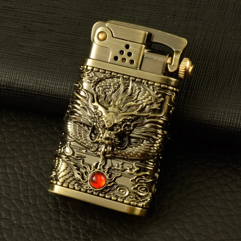 

ZORRO Kerosene Lighter Creative Retro Unusual Lighter Metal Windproof Rocker Lighter Three-Dimensional Engraving Pattern