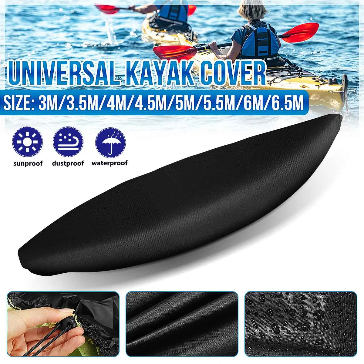 

Professional Universal Kayak Cover Canoe Boat Waterproof UV Resistant Dust Storage Cover Shield Kayak Boat Canoe Storage Cover