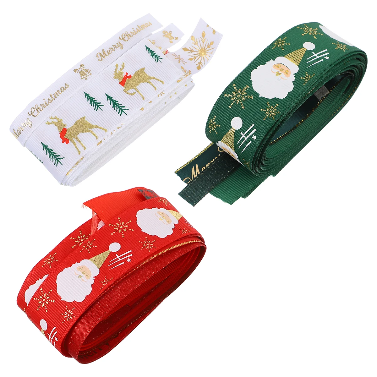 

15pcs Xmas Grosgrain Ribbon Christmas Trim Ribbon Crafts Decoration Ribbon Party Decor Ribbon Holiday Box Ribbon