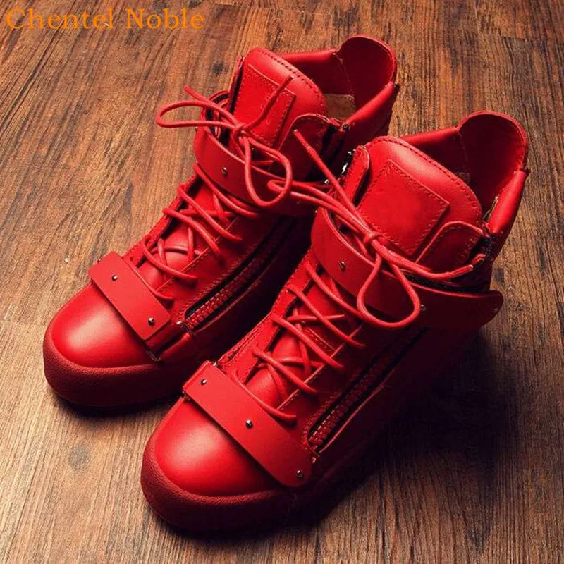 

Newest Brand Chentel Noble Leather Men Casual Party Shoes Men 2019 High Quality Flats Comfortable Tenis Masculino Red Color