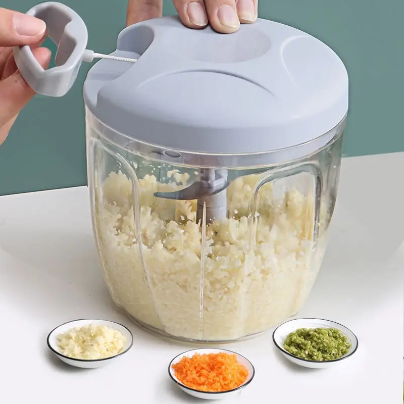 

Cutter Manual Meat Garlic Vegetable Kitchen Crusher Accessories Cooking 500/900ml Press Garlic Onion Mincer Chopper Rotat Cutter