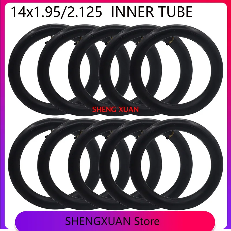 

10pcs 14x1.95/2.125 inner tube with curved valve suitable for 14 inch electric scooter unicycle accessories inner tube tire