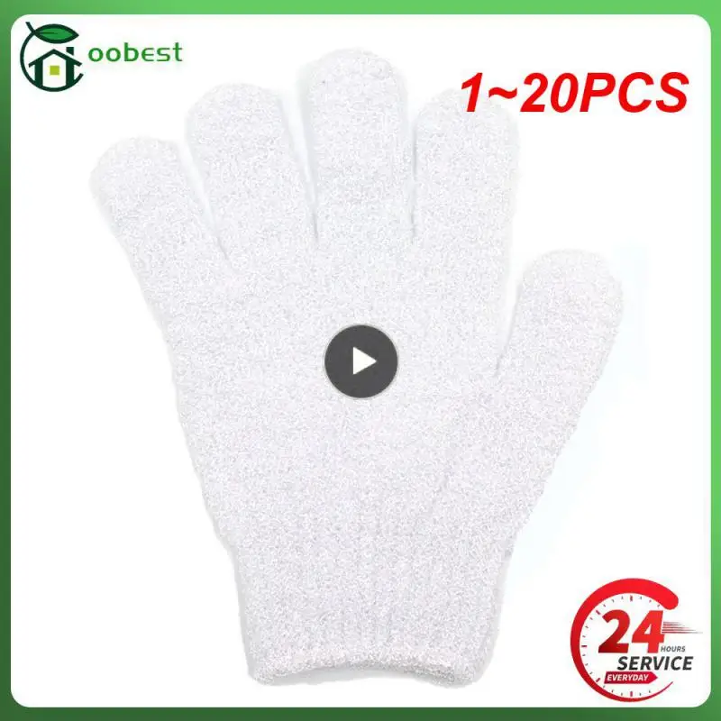 

1-20 шт., многоразовые зеленые перчатки для ванной и душа