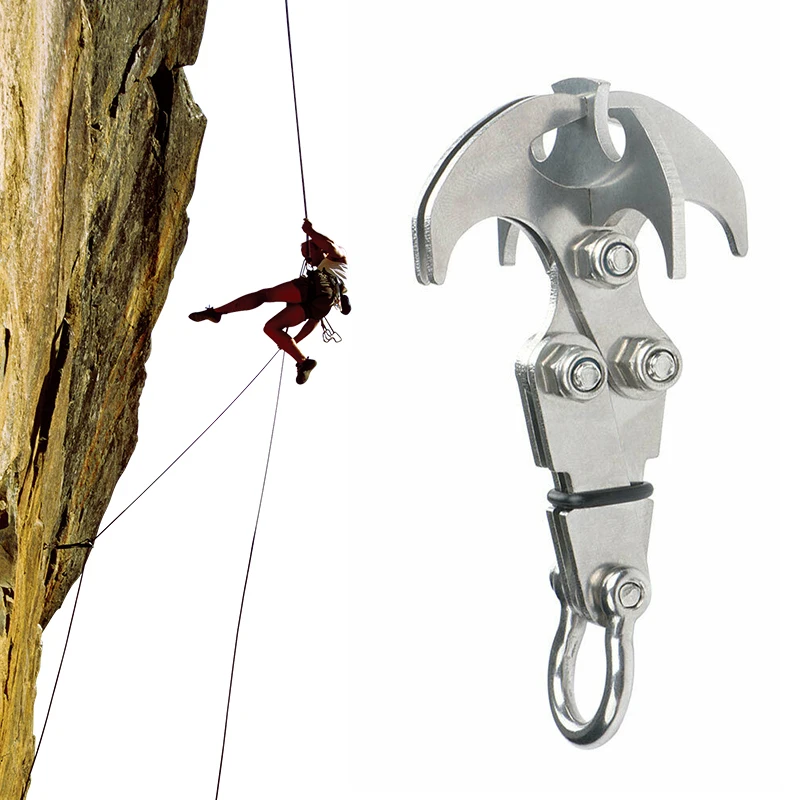 

Folding Gravity Grab Hook Outdoor Rock Climbing Rescue Claw Stainless Steel Field Survival Mountaineering Hook Climbing Tool