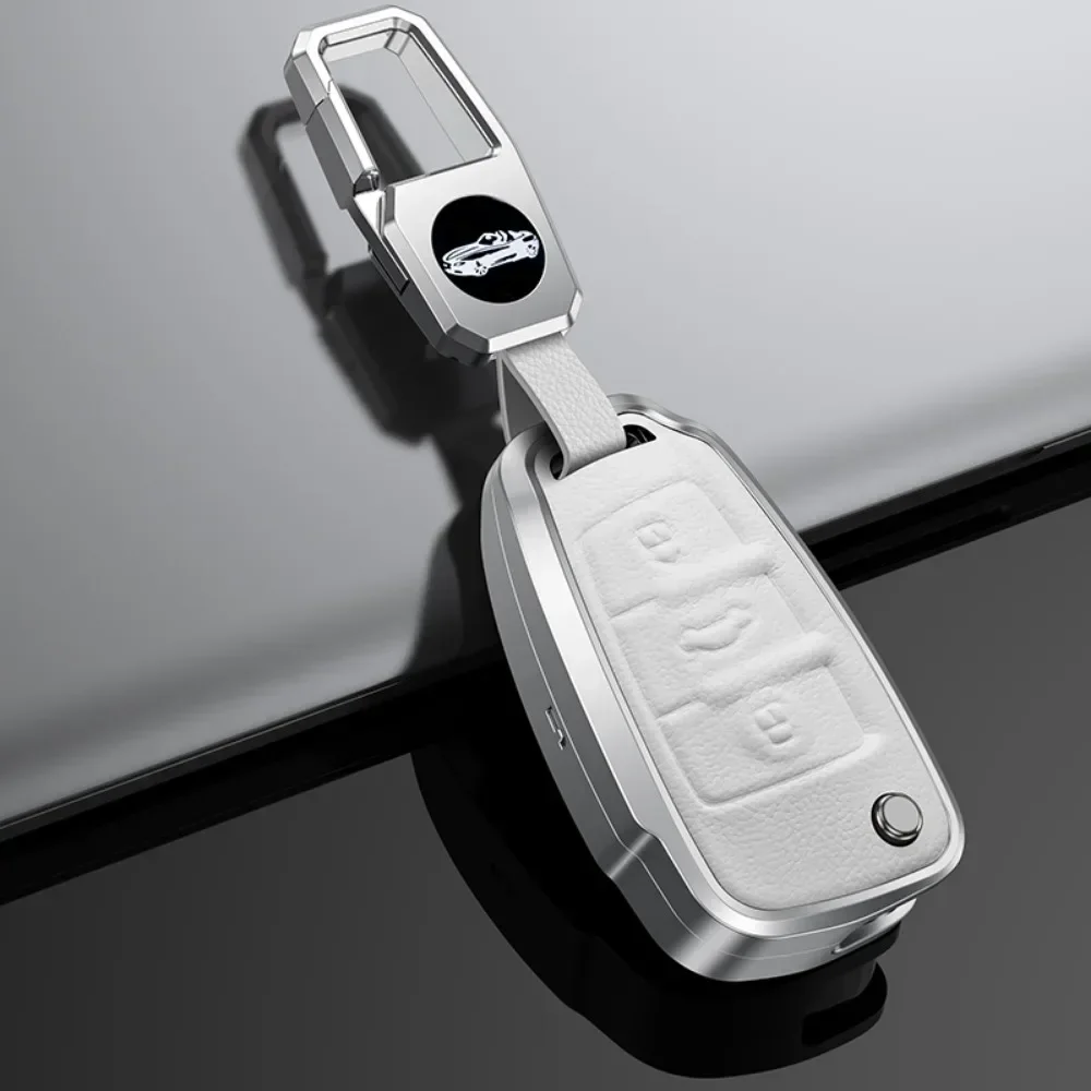 

Кожаный чехол из сплава для дистанционного ключа автомобиля, защитный чехол для Audi C6 R8 A1 A3 Q3 A4 A5 Q5 A6 S6 A7 B6 B7 B8 8P 8V 8L TT RS Sline