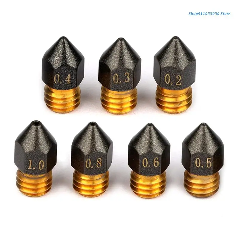 

Латунный экструдер C5AB для 3D принтера MK8, сопло для экструдера, высокотемпературная печать, высокая износостойкость, 0,2-1,0 мм, 75 мм