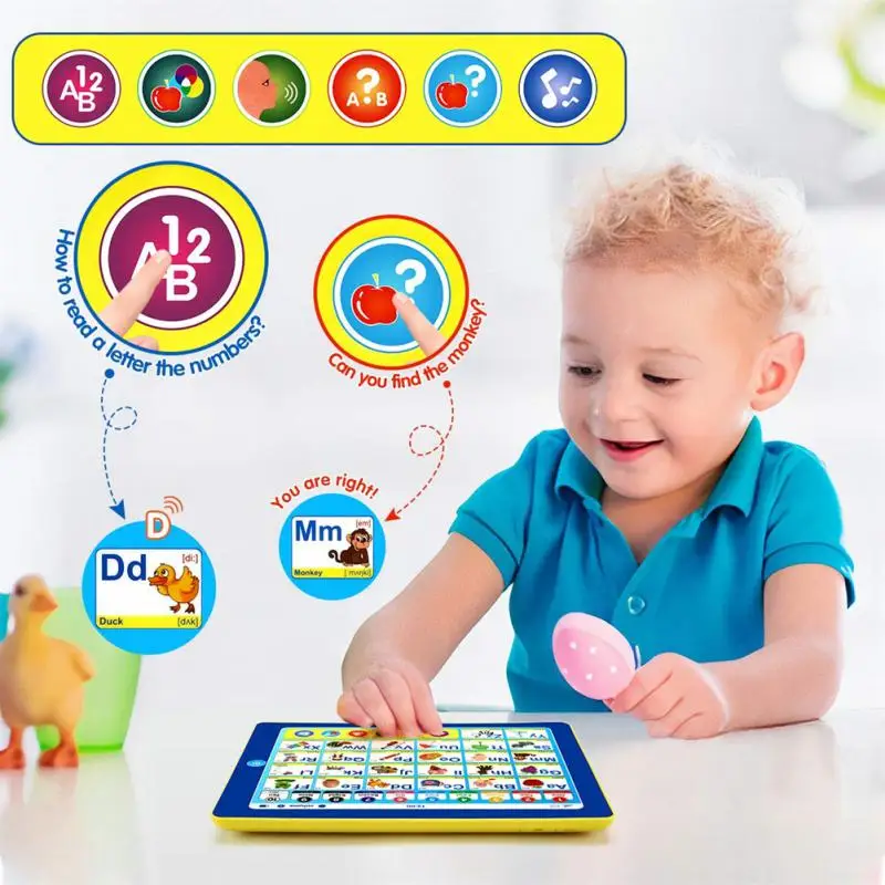 

Обучающий планшет Монтессори для детей, устройство для раннего обучения, интеллектуальная игрушка, IPAD с игровой планшет на английском язык...
