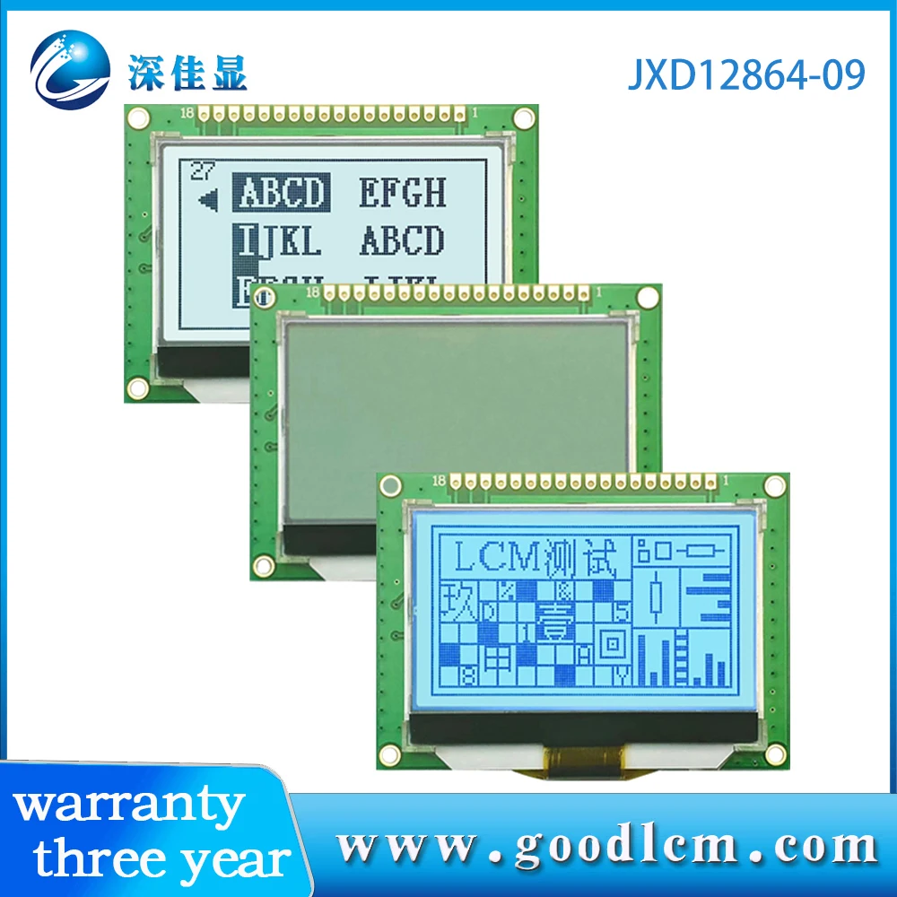 12864 Cog Matrix Display Lcd Colore Verde Blu Retroilluminato Jxd12864-09 Cog Modulo Lcd Cog12864