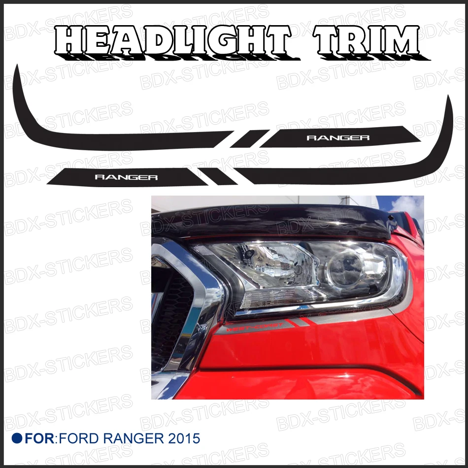 

head light cover bezel trim decals fit for Ford Ranger wildtrak