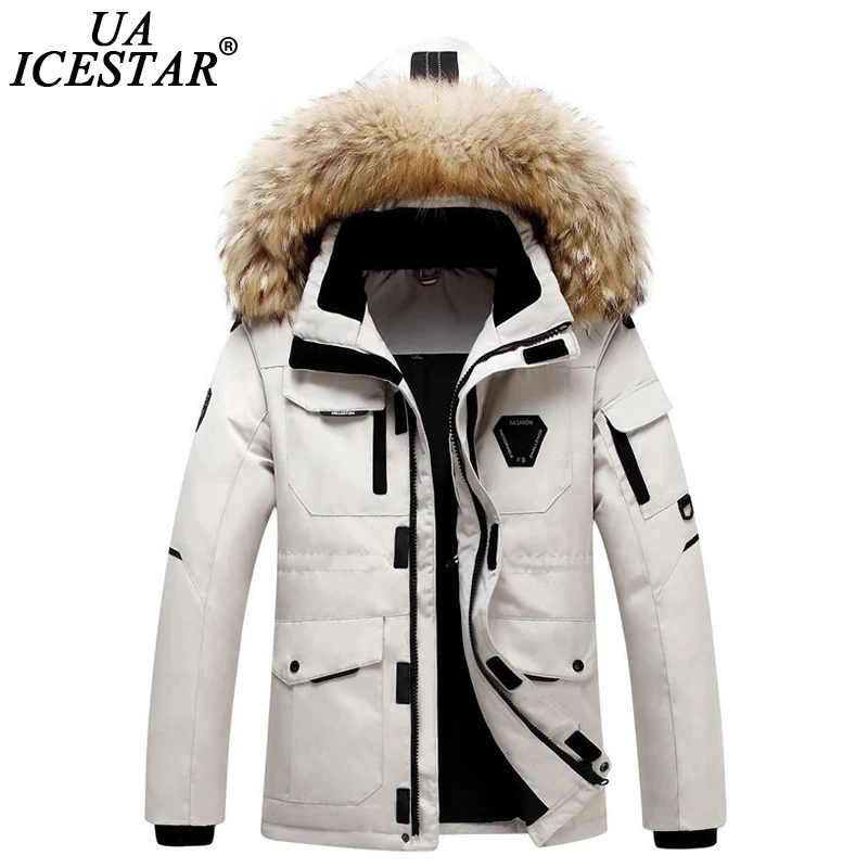 

Winter Warm Mannen Donsjack Winddicht Waterdicht Hooded Bontkraag Jas Mannen Jas Mode Toevallige Hoge Kwaliteit Donsjacks Mannen