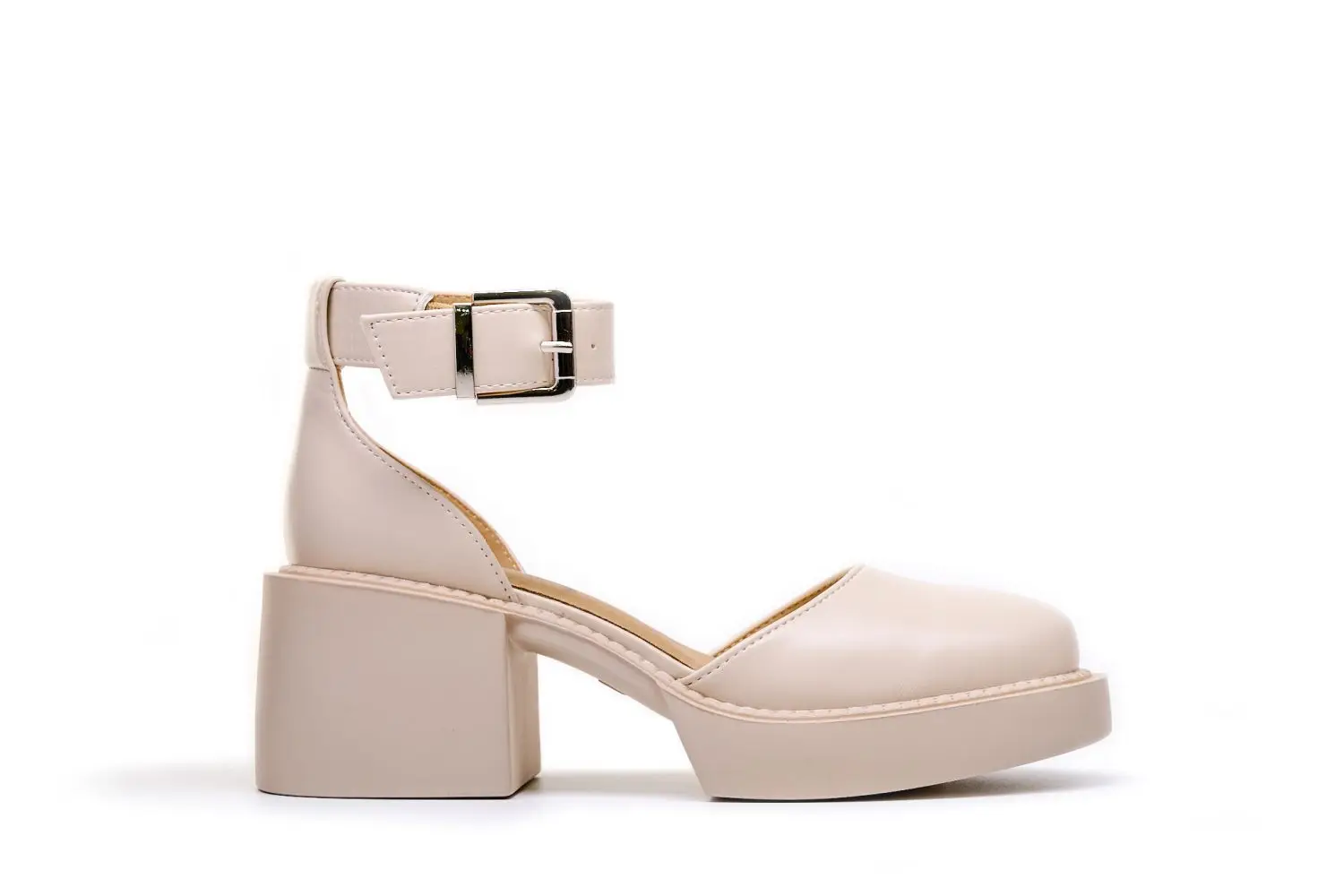 Summer Women Sandles Round Toe Ladies Casual Sandles Solid Beige Ankle-Wrap Buckle Strap Platform Shoes Sandalias Transparente