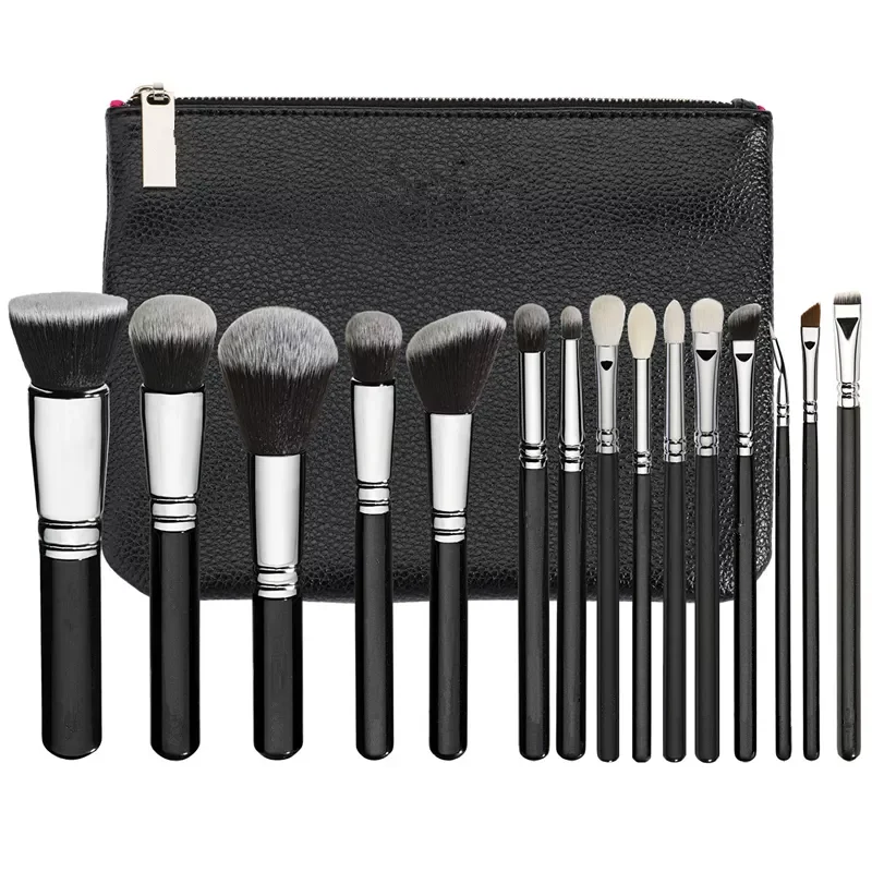 

NEW2023 Zoeva Makeup Brush 8-15pcs Leather Women Zip Handbag Professional Powder Foundation Eyeshadow Makeup Brush Makeup Tools