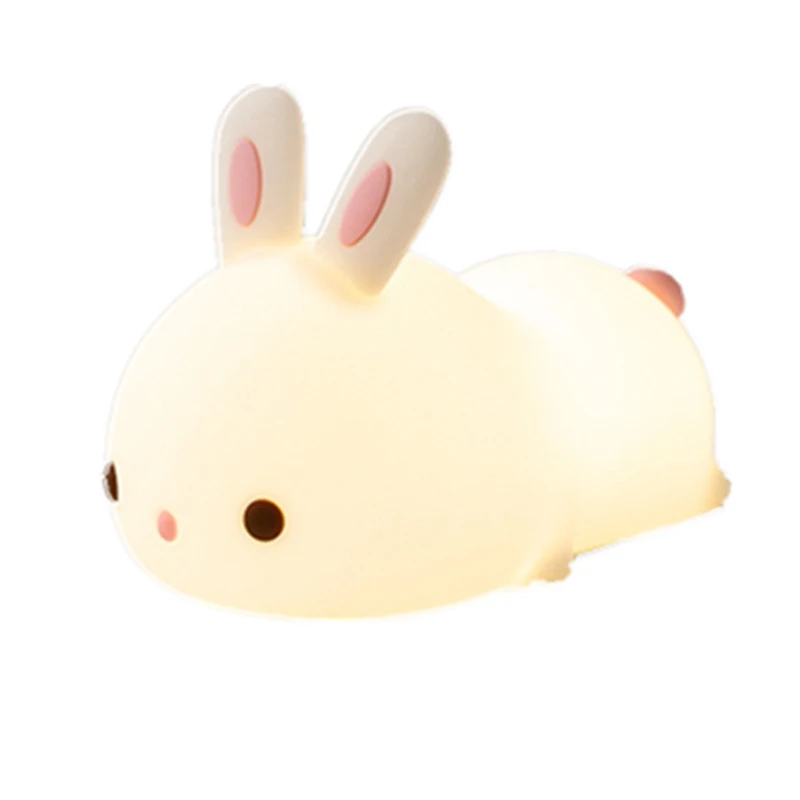 

Kids Night Light Bunny Cute Lamp Silicone Baby Night Light with Touching Sensor Baby Kids Adult Night Light Home Accessories