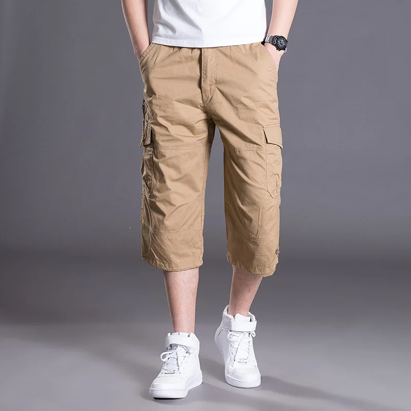 

5XL Army Mens Cargo Male Baggy Green Plus Size Pocket Loose Breeches Summer Multi Shorts Short Khaki Straight Men's Long