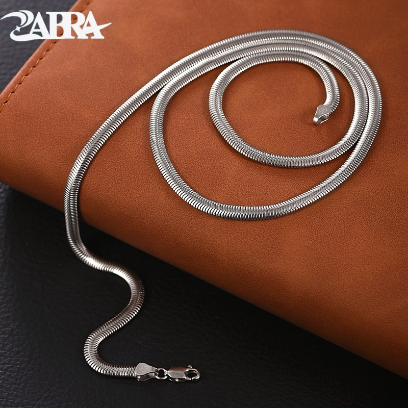 

ZABRA Snake Bone Chain 925 Silver Necklace Men's Trendy Japanese and Korean Fashion Senior Sense Silver Chain Plankton Handsome