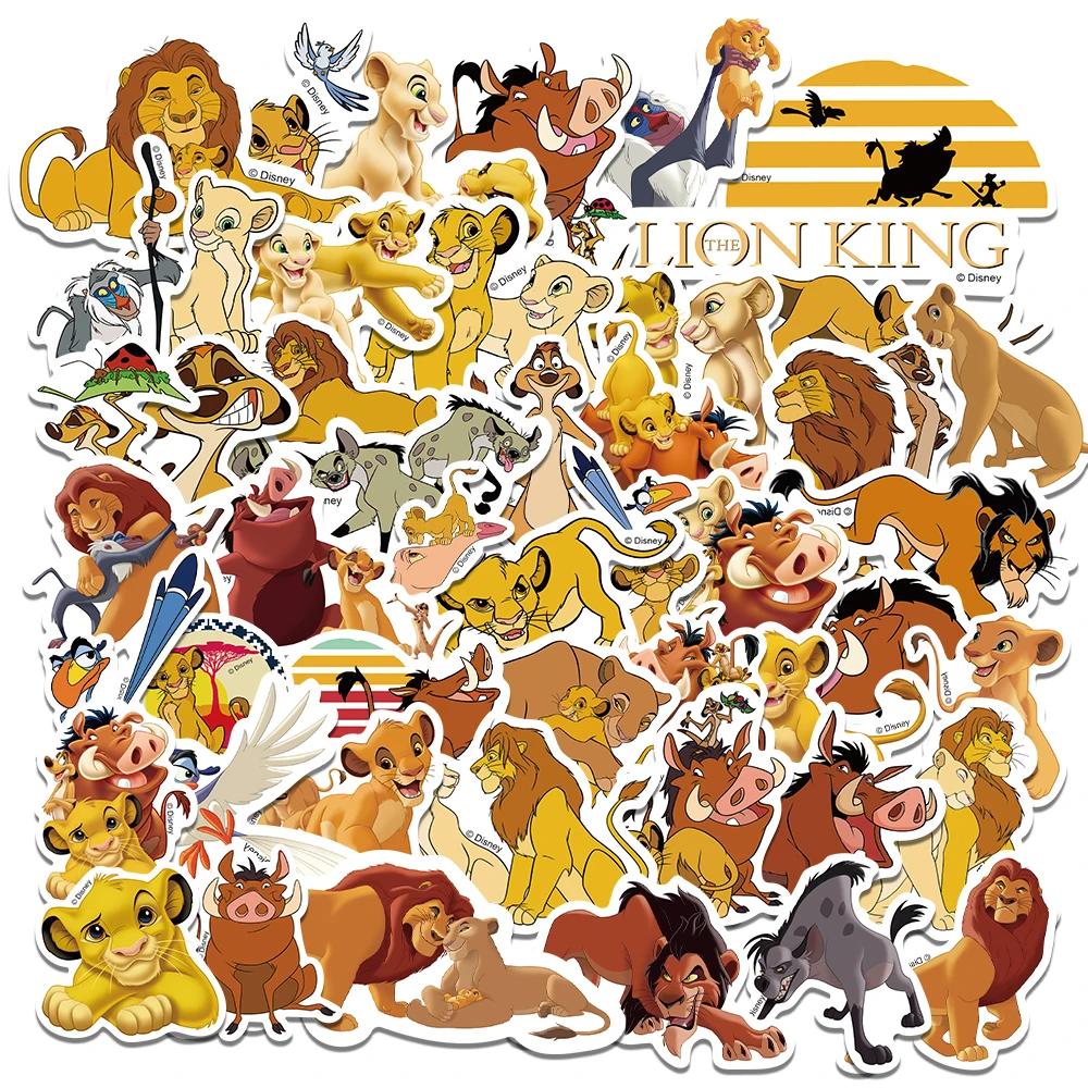 10/50PCS Cute Disney The Lion King Cartoon Movie Stickers Aesthetic Laptop Skateboard Phone Car Anime Simba Sticker Kids Toy