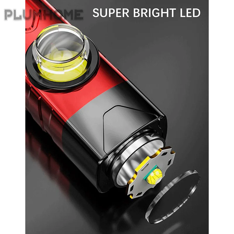 

Portable LED Flashlight Work Light USB Rechargeable Camping Torch with Clip Special forces flashlight super bright long-range
