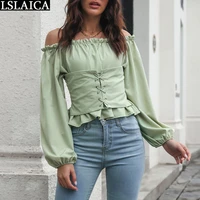 bare shoulders blouse woman shirt novelty 2022 summer tops party fashion blouses tunic for women elegant youth clothing female